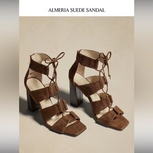 Banana Republic Almeria Suede Sandal Size 9 Tobacco Brown